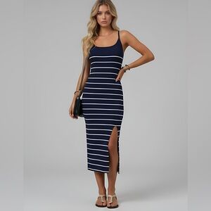 Striped Cami Dress Blue & White